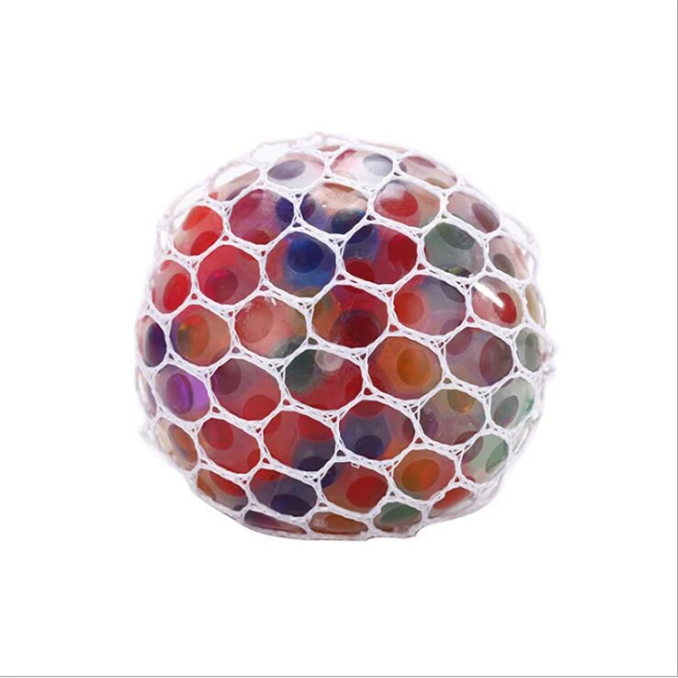 High Quality 7cm Coloured Bead Grape Ball Unisex Water Squeeze Vending Machine Toy Capsule for Babies