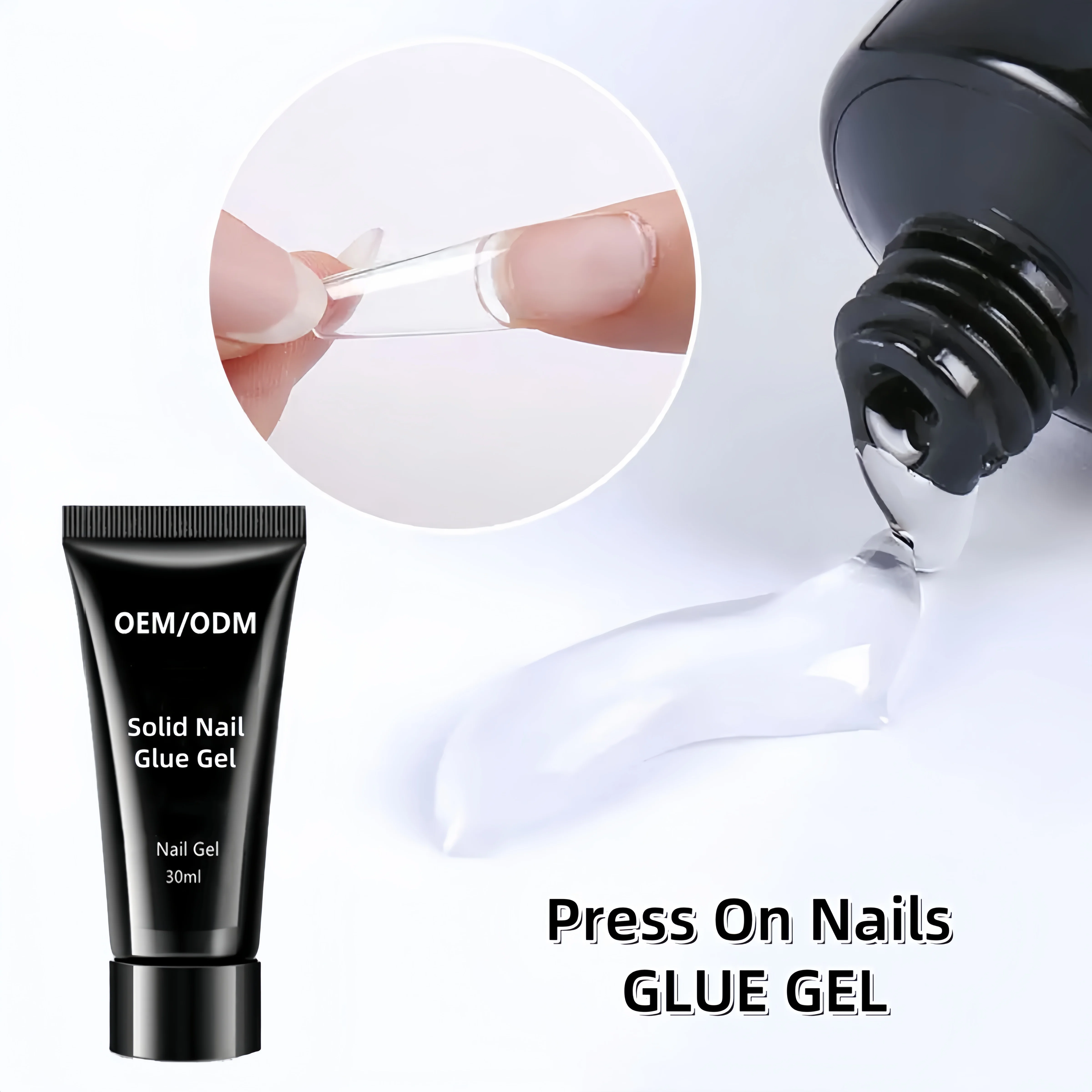 Professional Wholesale Nail Supplier Customized Logo High Quality Strong Adhesive 30ml Press On Nails Solid Glue Gel In Tube