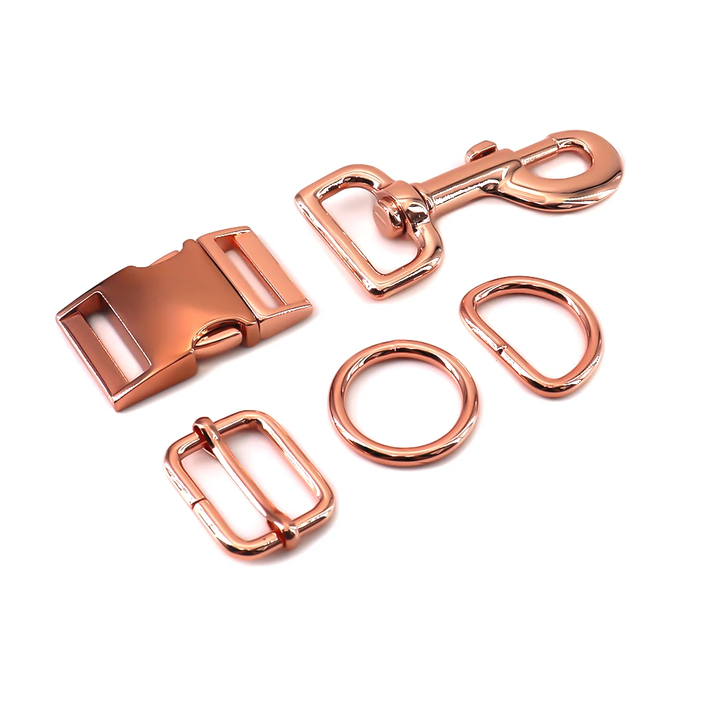 Custom Metal Snap Hook Pet Adjustable Buckle Dog Collar Snap Hook D Ring Side Release Buckle