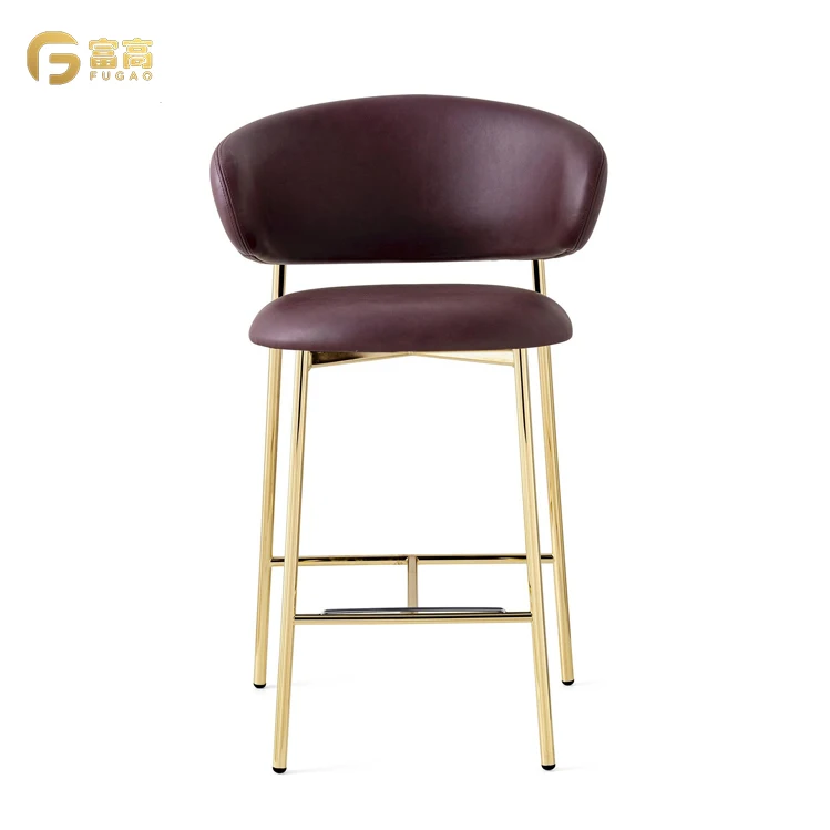 oem factory china Commercial Grade Mid-back Contemporary Faux Leather Bar Stools With Footrest kitchen high chairs bar stool