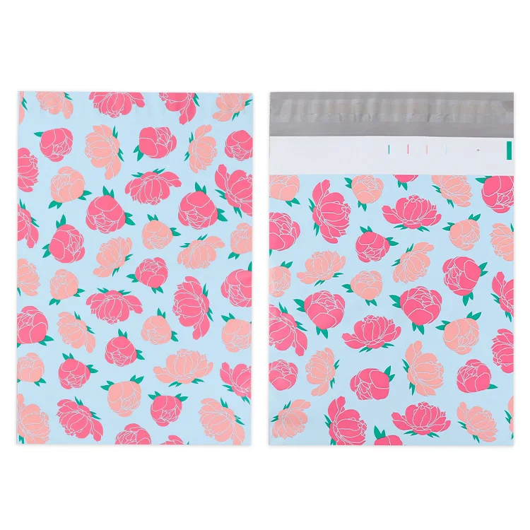 100% Recycled Promotional Custom Logo Khaki Pink Poly Mailer Plastic Package Ship Mail Bag Envelopes Polymailer Courier Bag