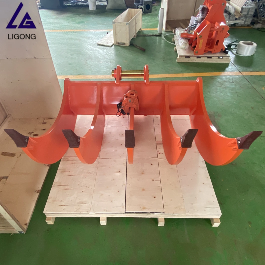 VIO50-2 excavator fork for sale,  excavator root rake, leaf rake grabber