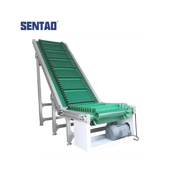 Factory Customization  Climbing Food Grade PVC Belt  Conveyor With Baffler for Grains