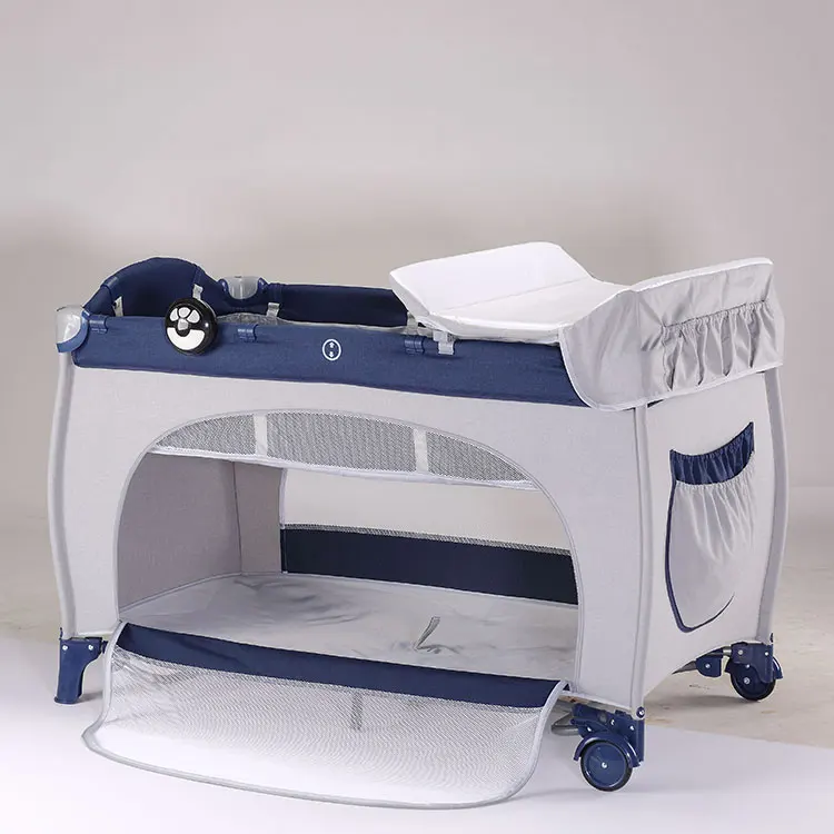 Mamakids S12-7 NEW Plastic Baby Playpen European Standard Hot Sale Baby Travel Cot With Changing Table
