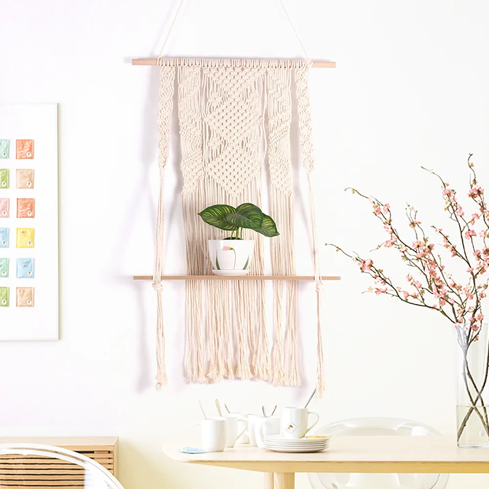 
wall hanging rack macrame wall hanging home decor hanging wall decoration 