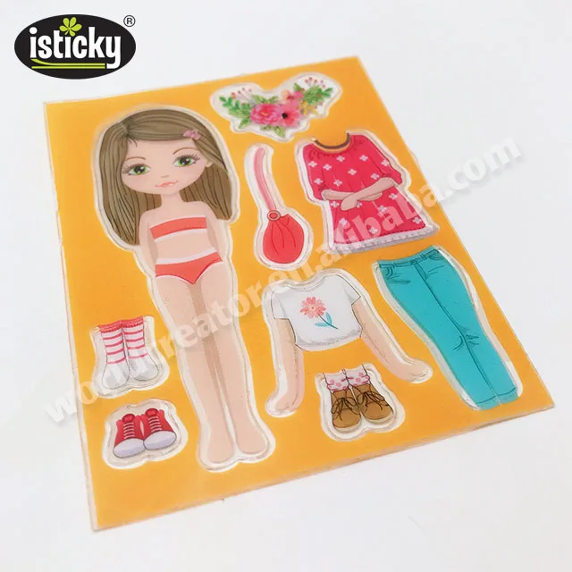 
No Glue Washable Dress Up TPE Jelly Sticker 