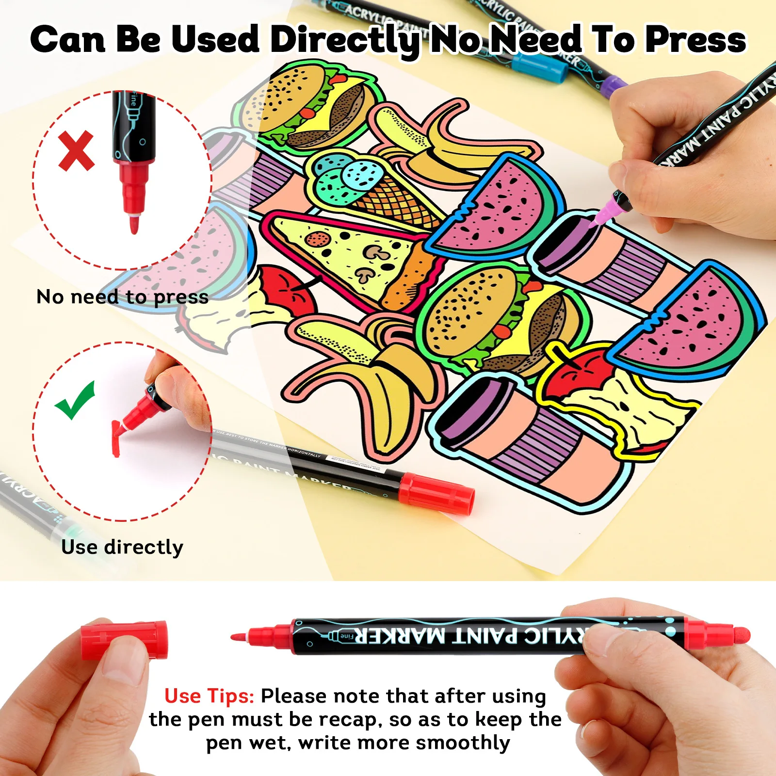 2023 Amazon Hot Sale Acrylic Paint Markers Acrylic Marker Pen Set For Wholesale