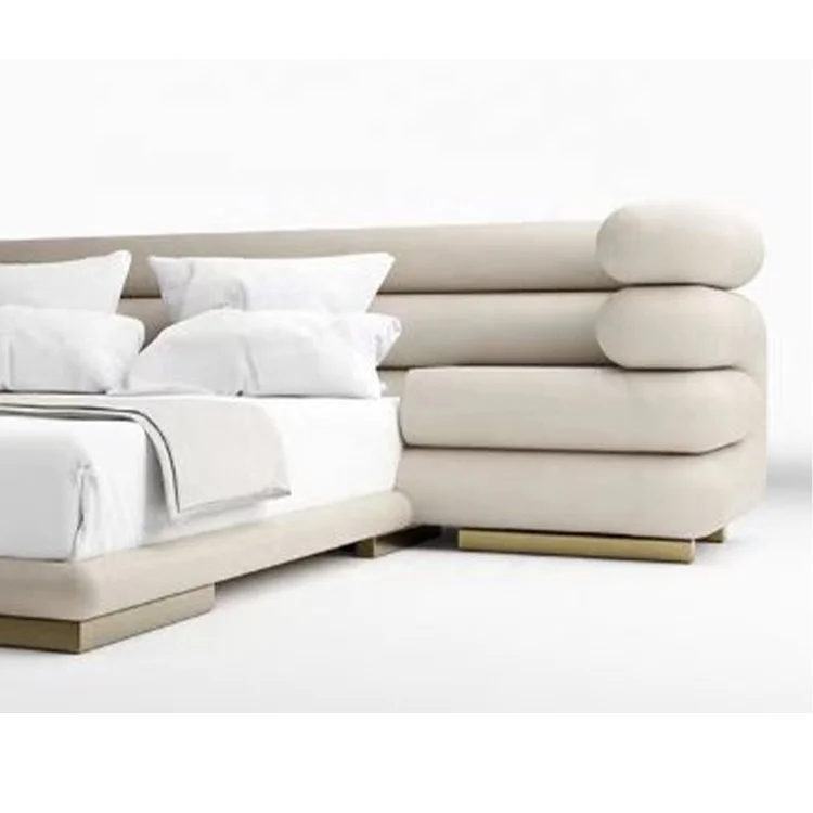 Modern home furniture Villa bedroom luxury oversized fashion custom leather bed