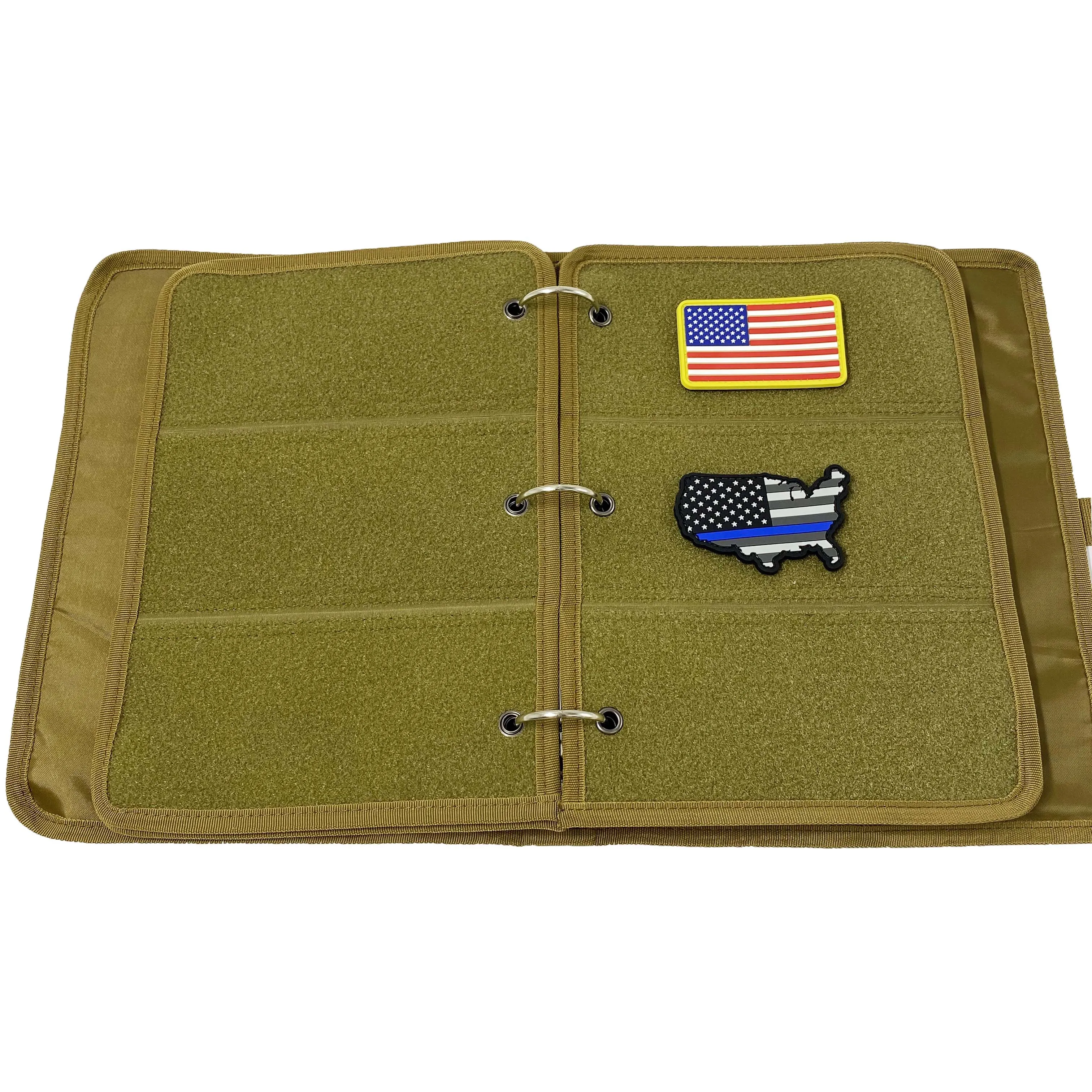 Embroidery PVC Rubber Badge 5 Flip-Page Display Patch Book with Removable Metal Ring Binders
