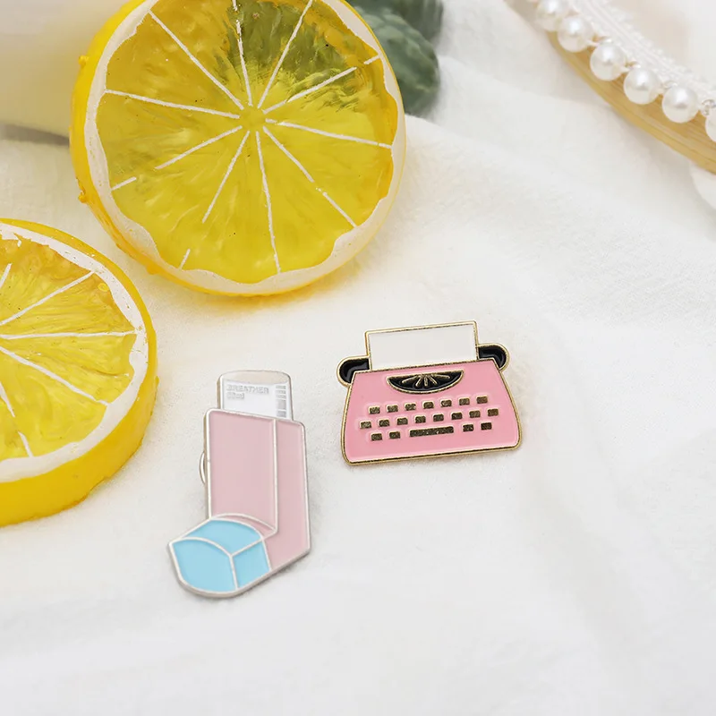 Retro Brooches Enamel Printer Fax Machine CD Record Memory Card USB Fash Disk Pins Clothes Bag Button Pin Badge