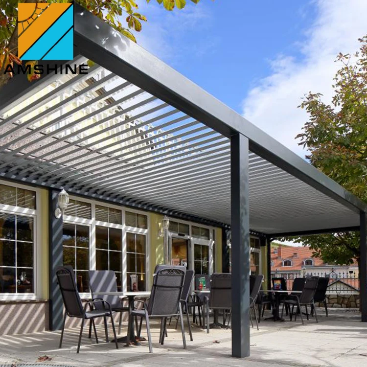 Garden free standing waterproof modern bioclimatique aluminum gazebo outdoor pergola automatic
