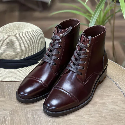 custom suede leather genuine high top winter shoes mens ankle paratroop martin boots