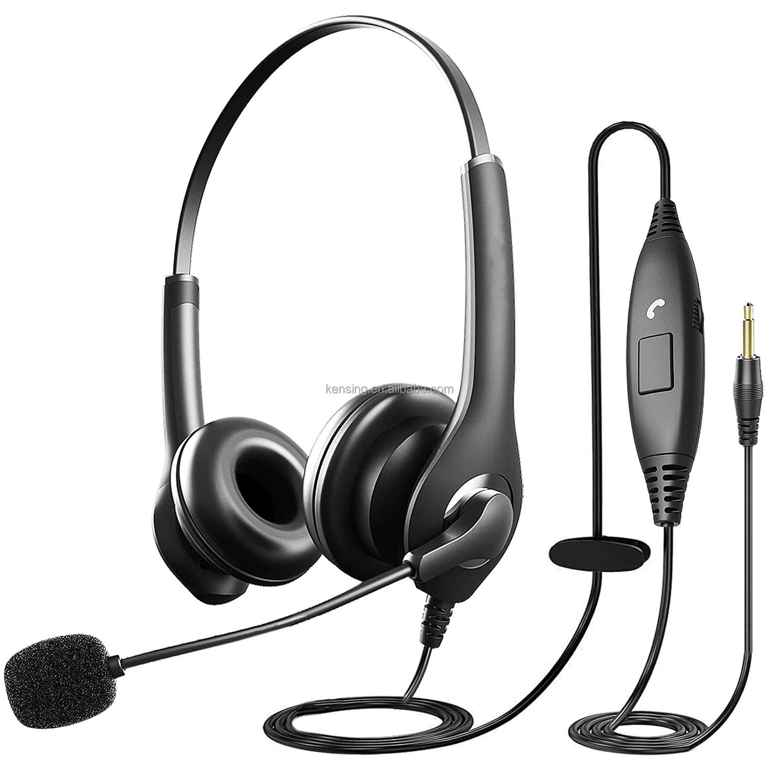 3.5MM Portable Professional Headphone Noise Cancelling Headset Headphones With Microphone For Call Center Headphones