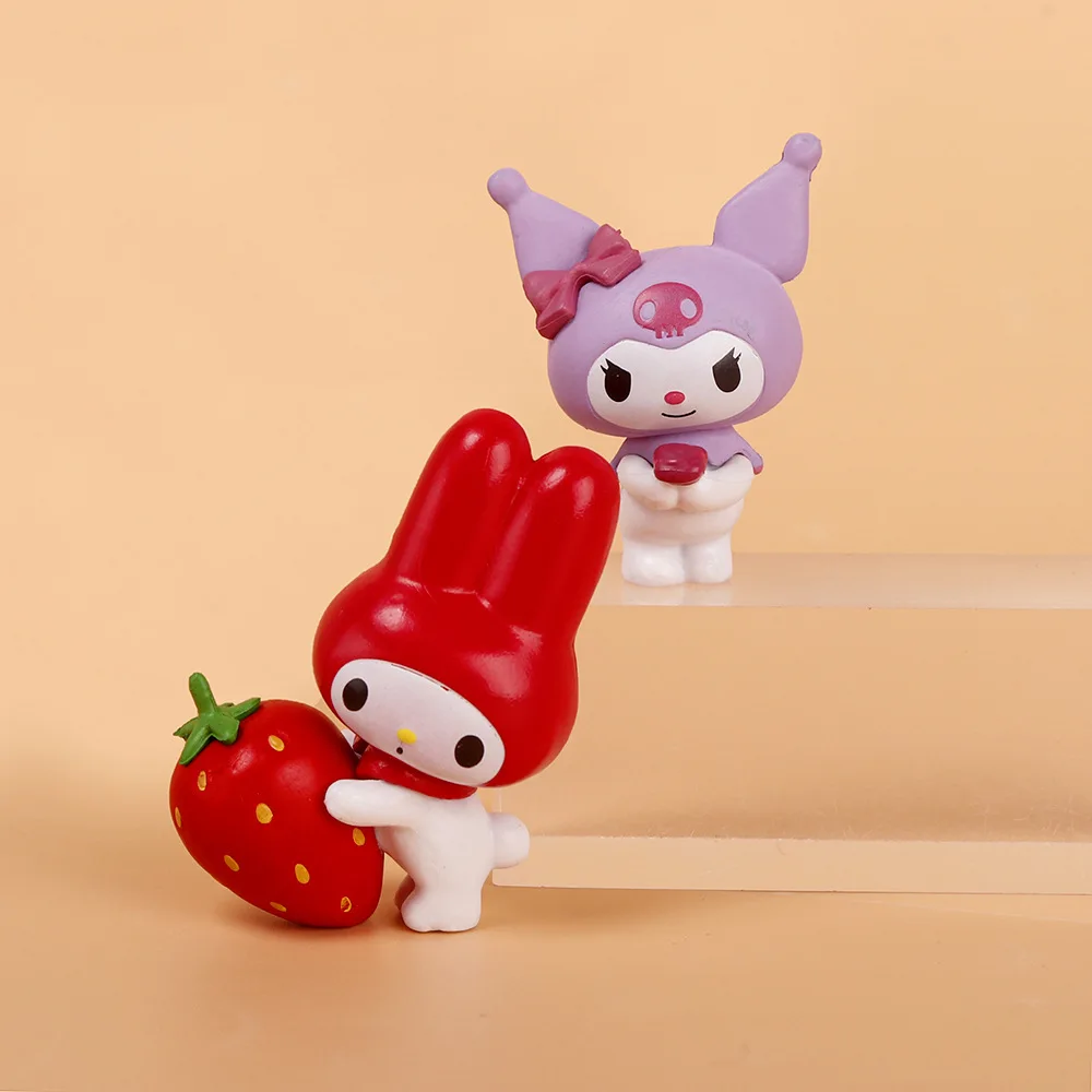 5pcs/set Sweet Dessert Cherry Kulomi Strawberry Cartoon Fruit Series Ornaments Exquisite Cake Decoration