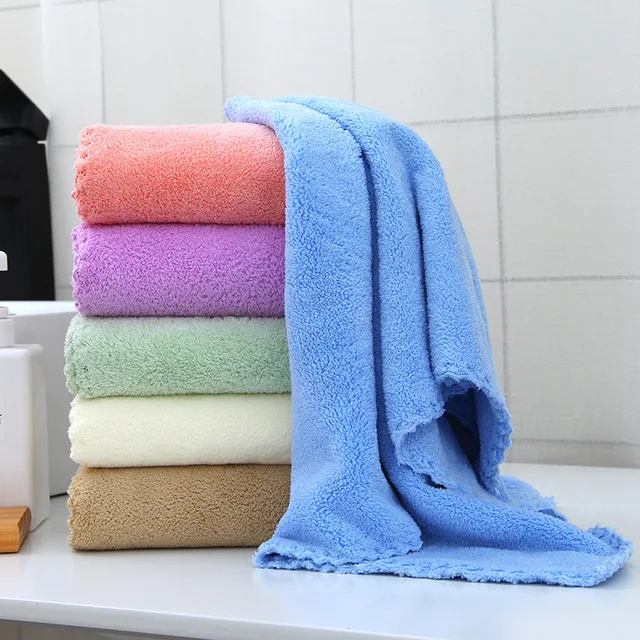 Korea Home Design Green Color Coral Fleece Towel