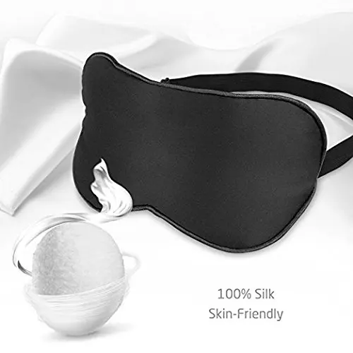 Silk Sleep Mask & Blindfold Soft Eye Mask with Adjustable Head Strap Deep Rest Eye Cover Shift Work