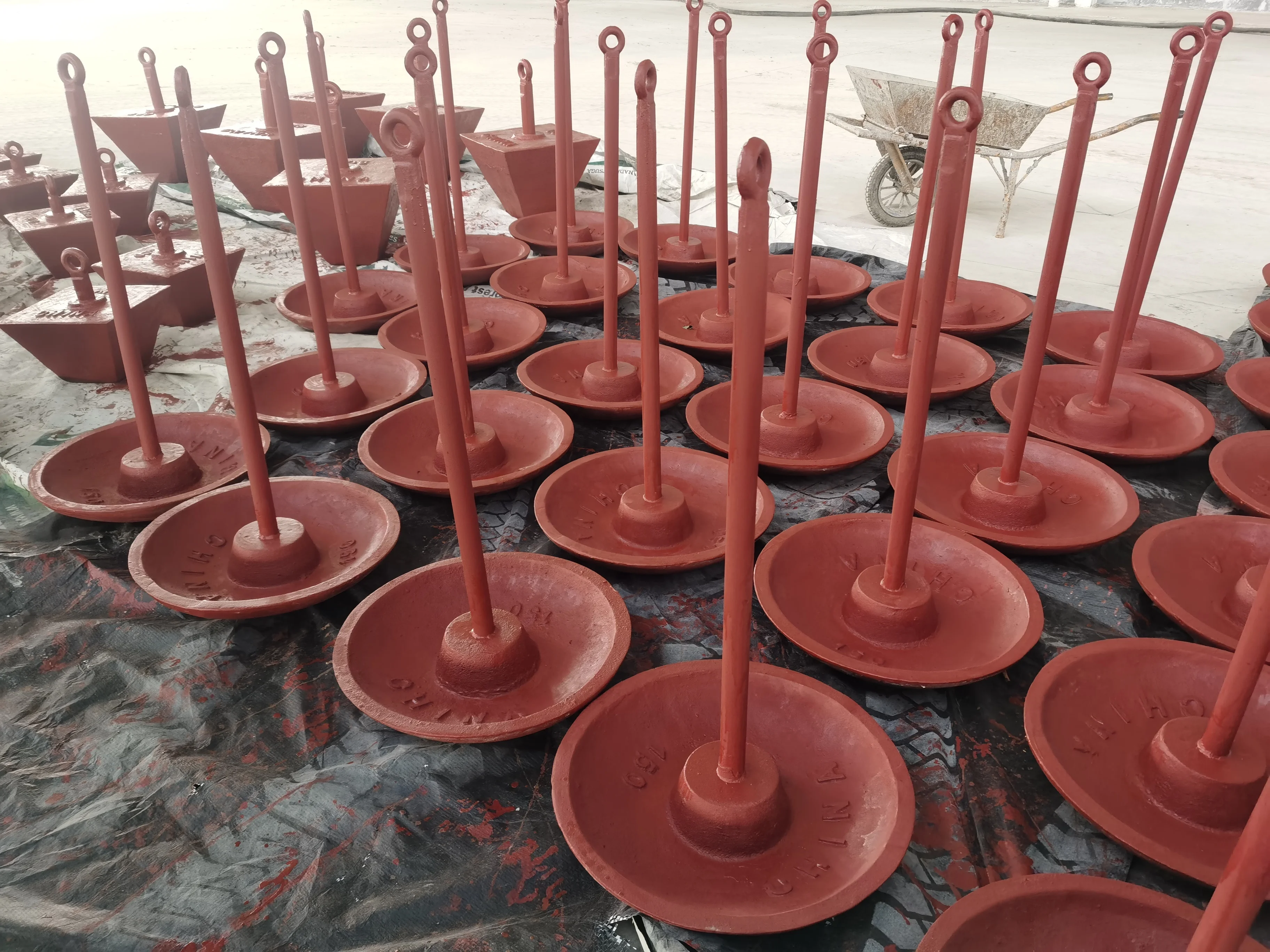 8LB to 2000LB Big Mushroom Anchor, Red Painted