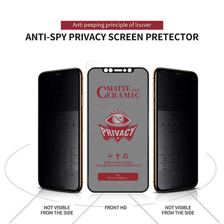Anti shatter Cell Phone Nano Ceramic Film Matte anti spy Screen Protector For Iphone13 13pro max