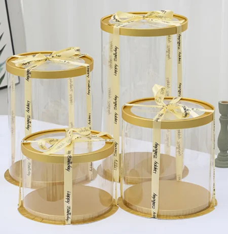 16 Inch Plastic Cake Box With Lid 9 Inches Round Shape Transparent Round Cake Gift Box With Clear Plastic On The Top