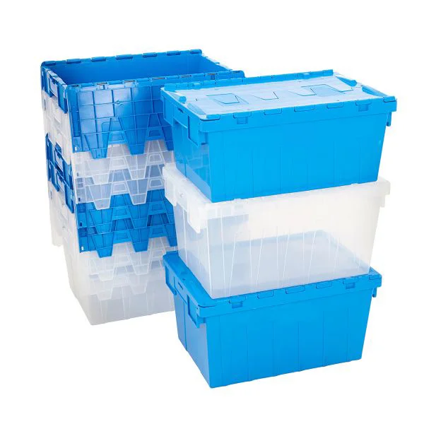 PP material nesting plastic tote storage containers with lid