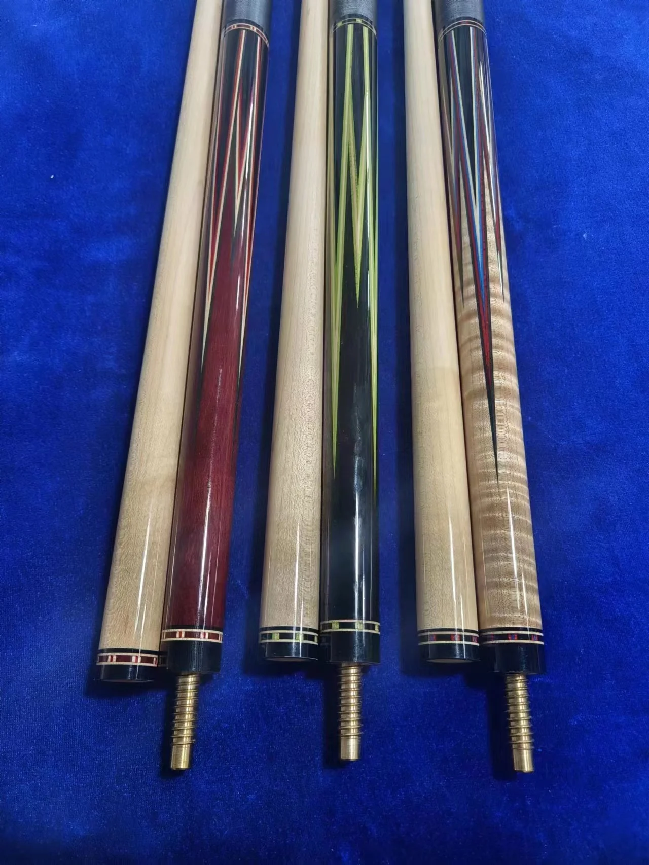 Inlay Billiard carom cue for korean carom stick square core butt laminated solid wood shaft  3/10-8 joint snooker cue