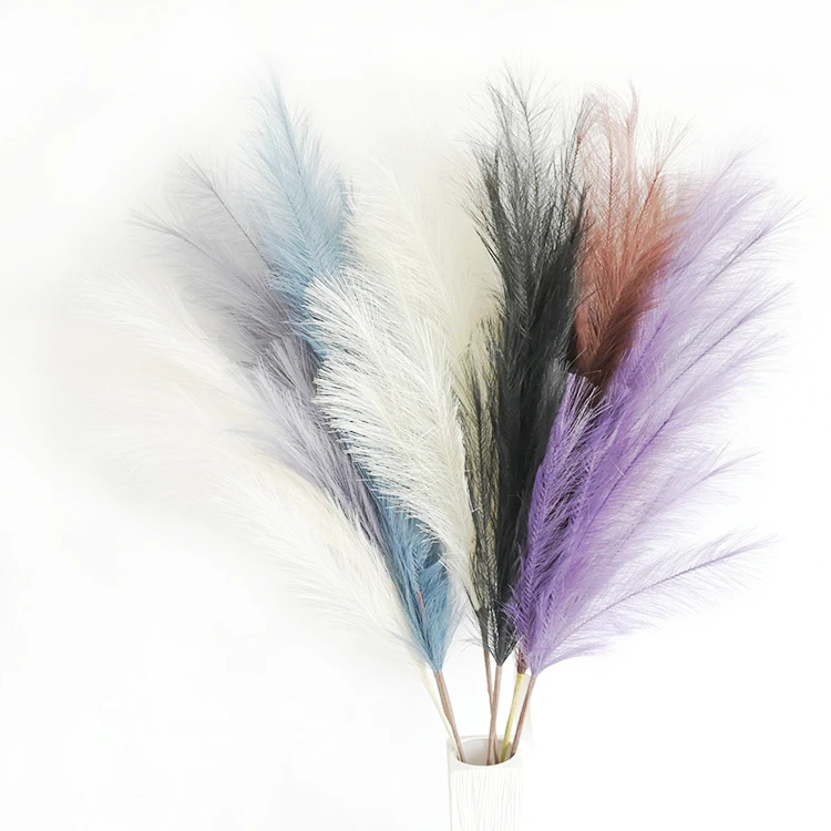 Amazon hot sell customized decorative flowers 44 inch faux artificial plants decoration pampas grass