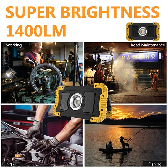 
Wireless Working Lamp 1400lm COB LED Light Source 8000 mAh Polymer Lithium Battery Pack High Fidelity 3D Surround Sound Quality 