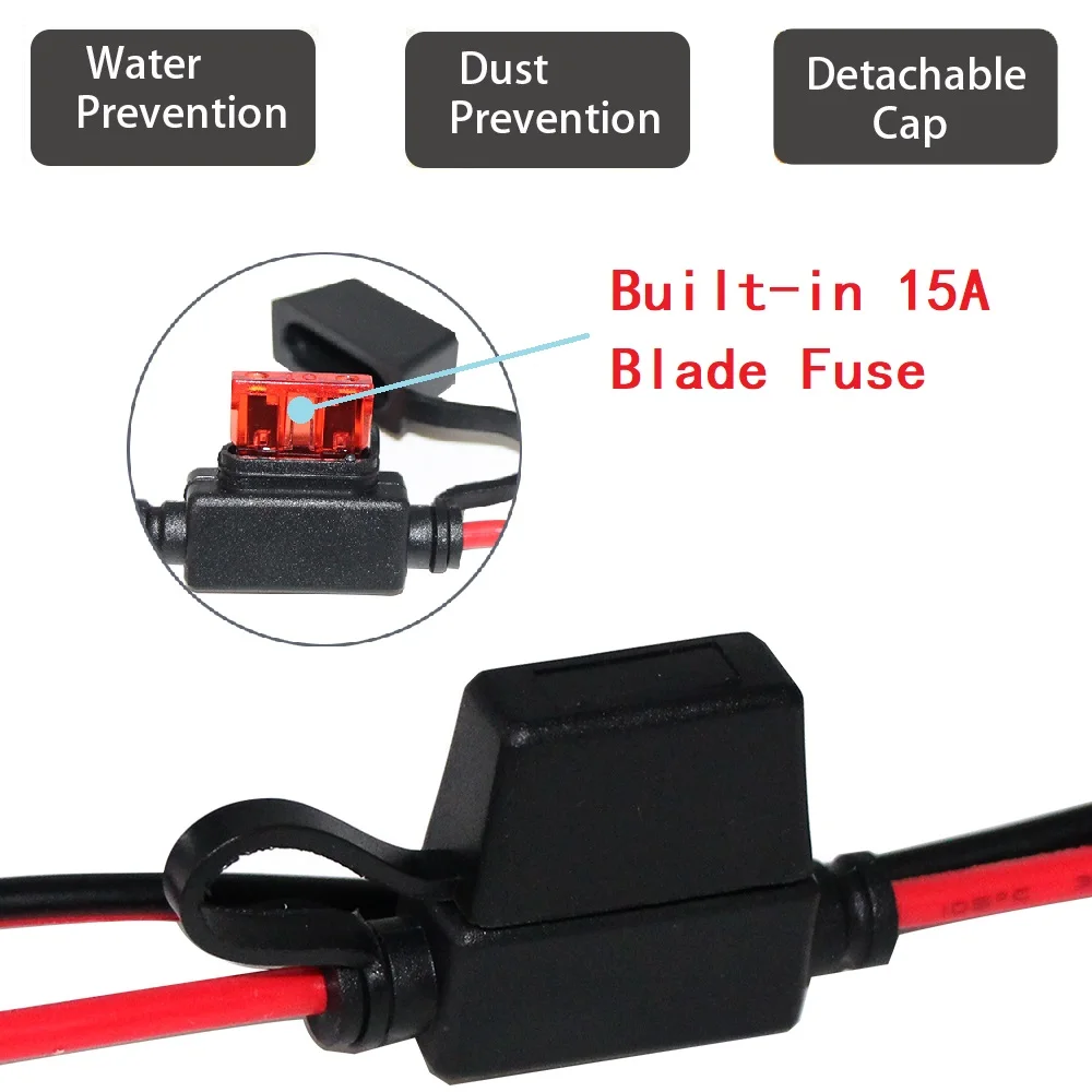 4FT Battery Adapter To Car Female Cigarette Lighter From 12v Socket Clips Cigar Clamp Alligator Clips Extension Clips