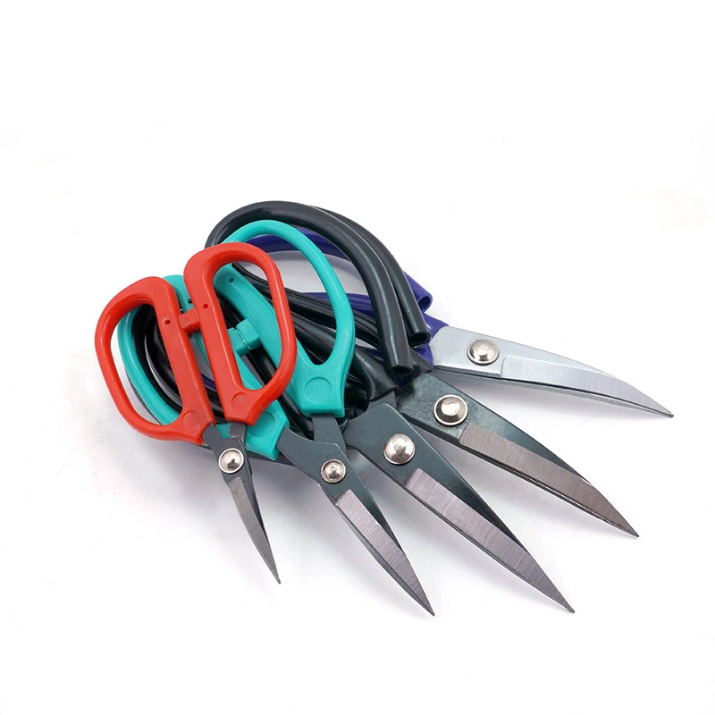 Hot selling DIY leather hand tools Plastic handle scissors alloy steel elbow scissors