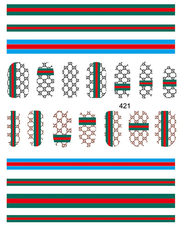 5D wholesale nail wrap Japan Korea INS hot selling luxury LOGO character nail stickers