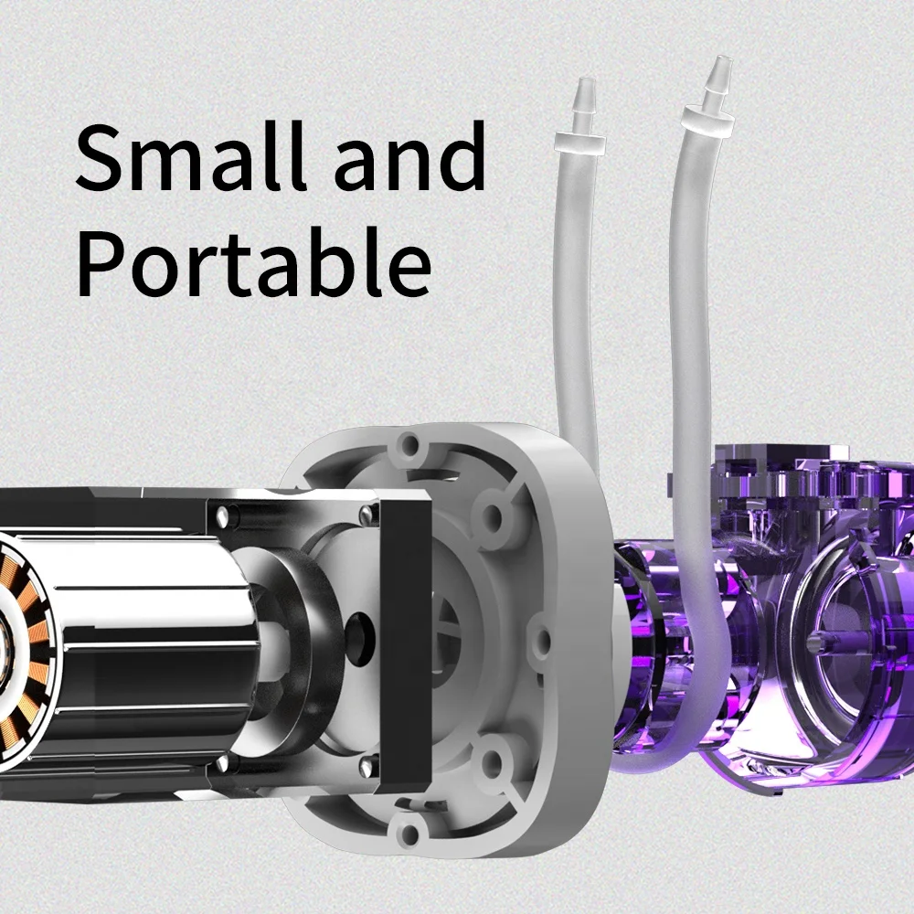 Cinyar AQB 12V 24V Stepper Motor Small Water Pump Mini Self-priming Pump STP Micro Peristaltic Pump for Medical Liquid Transfer
