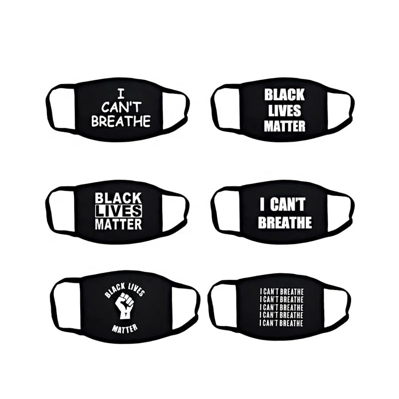 Логотип на заказ, маски, маски для лица, черные, я не могу дышать, печатные буквы, маски из хлопка