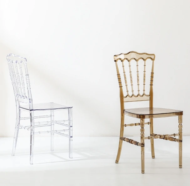 Modern Tiffany Chairs Bamboo Design Plastic Restaurant and Party Event Chair  Removable Feature