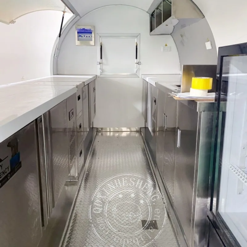 2.5m coffee cart Concession cart Eating carts FRP Orange trailer Vend trailer