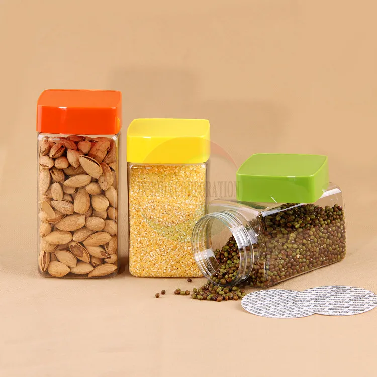 Food Grade Square Shape PET Airless Plastic Jar Container
