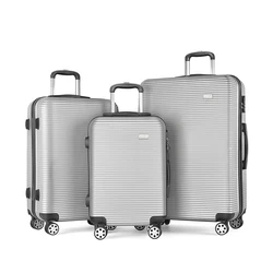 4 spinner 360 degree silent wheel Abs travel suitcase sets hard shell luggage bags 20 inch 24 inch 28 inch luggage sets