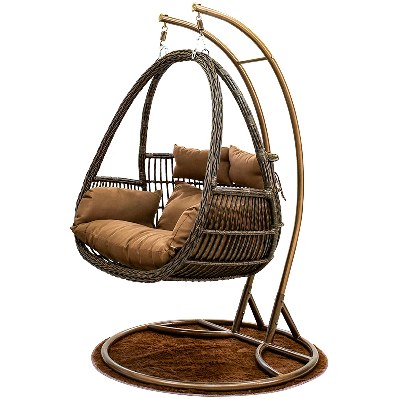 Patio Swings Outdoor Rattan Egg Chair Garden Furniture Double Leisure Wicker Hanging With