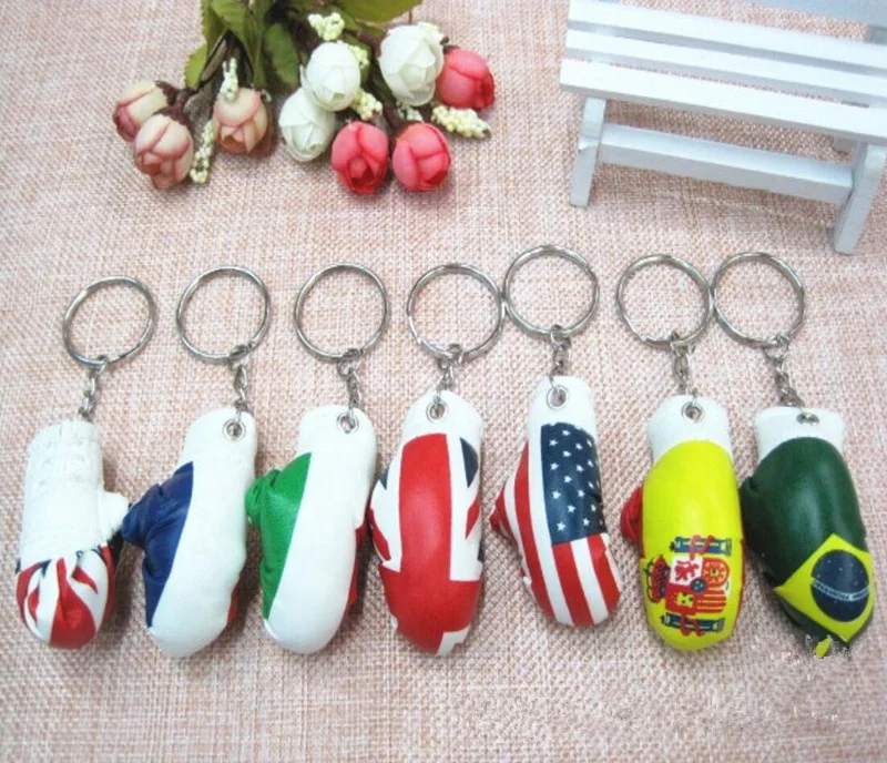 
Free Shipping 24pcs/lot Mini Boxing Key Chain Key ring pendant 