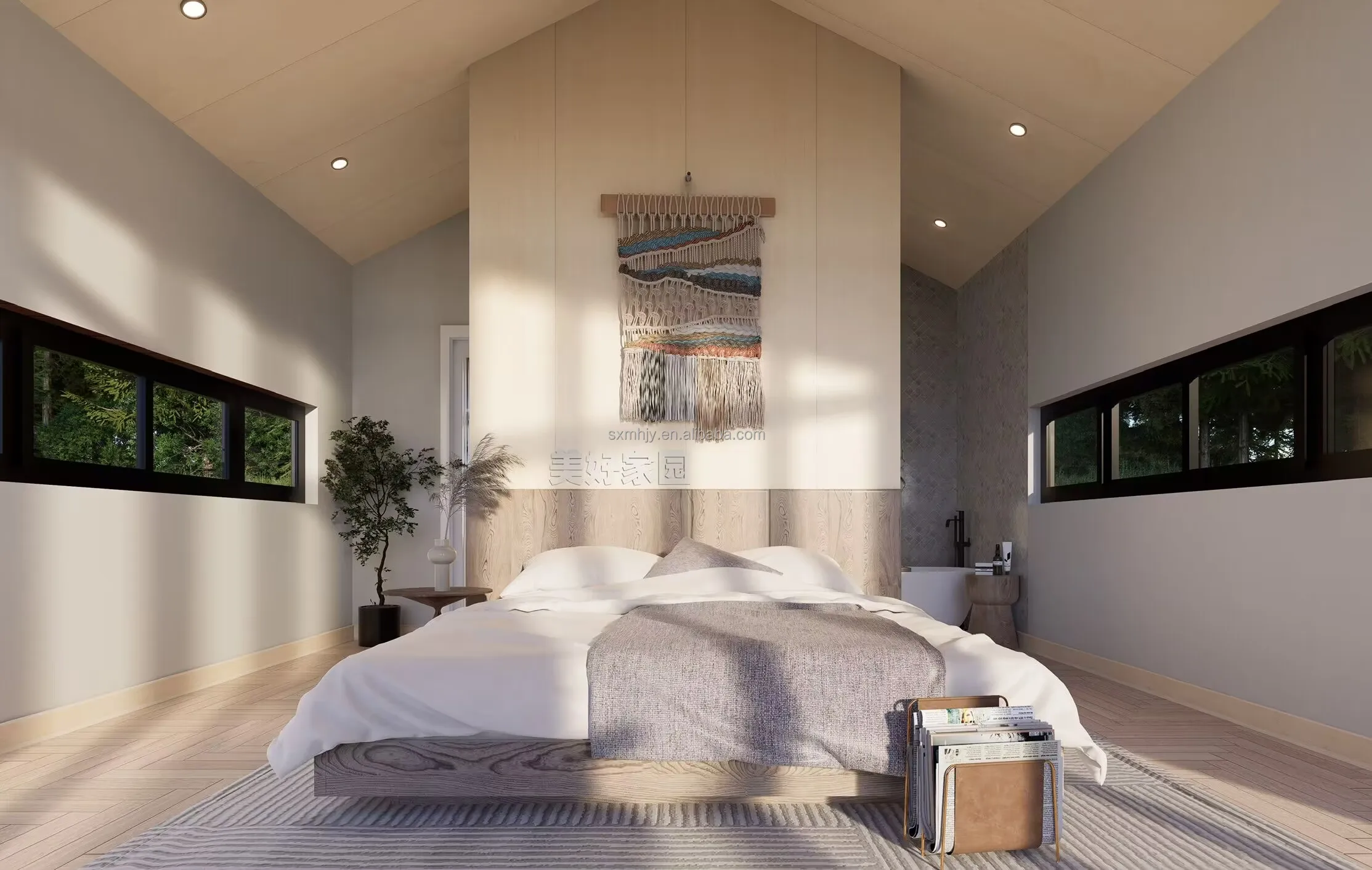 Meihao Homeland 56 SQM Modern Tiny Prefab House SIPs Home Garden Office Modular Small Flat Pack Ready Ship Prefabricated Forest