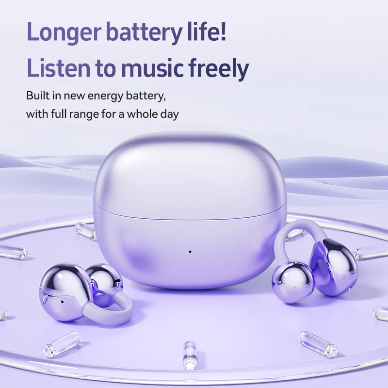 M108 Ear Clip Sports Earphones Hi-Res Audio Lossless Sound Quality Wireless Earbuds with Spatial Stereo Sound and HD Voice Call