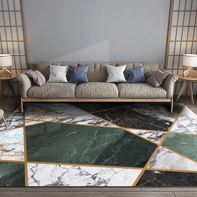 AZ Hot Selling Custom Rug Modern Design 3d Crystal Velvet Alfombras Carpet Tiles For Bedroom