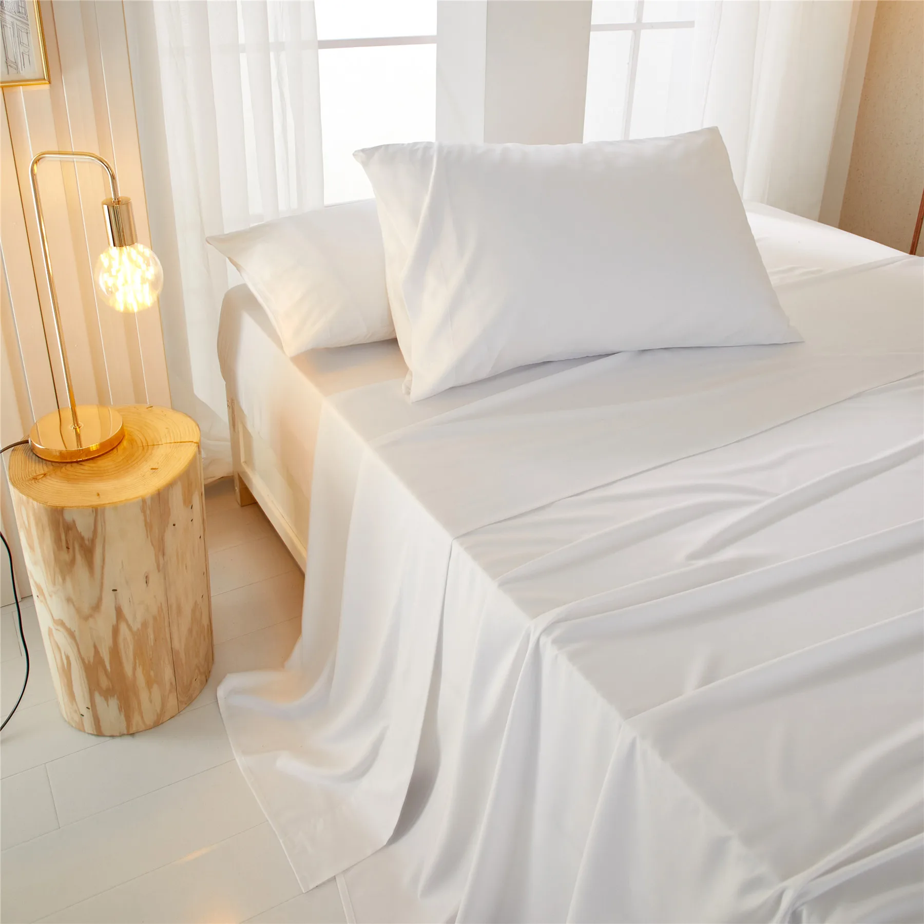 Luxuriously Soft & Cooling King Size 100% Organic Bamboo Bed Sheets 4 Piece Set With Deep Pocket fitted sheet