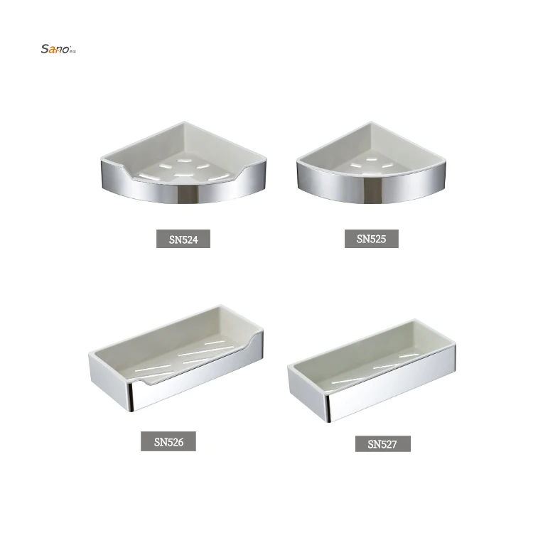 High Quality Stainless Steel Corner Shelf Bracket Shelves Soap Dish Shampoo Basket Wall Mounted Bathroom Shower Caddy