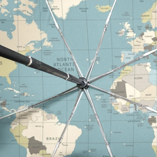 World Map Personal Customized Auto-open Outdoor Folding Umbrella