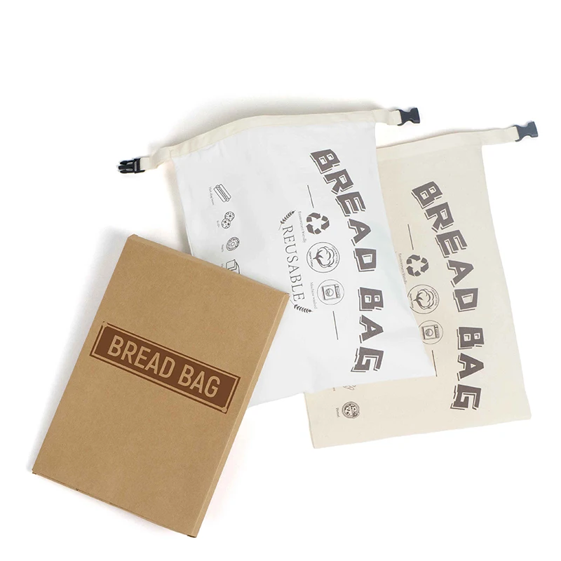 Custom Logo Reusable Bread Bag Freezer Bread Storage Bag Fresh Keeping Zipper Homemade Bread Container with Double Lining