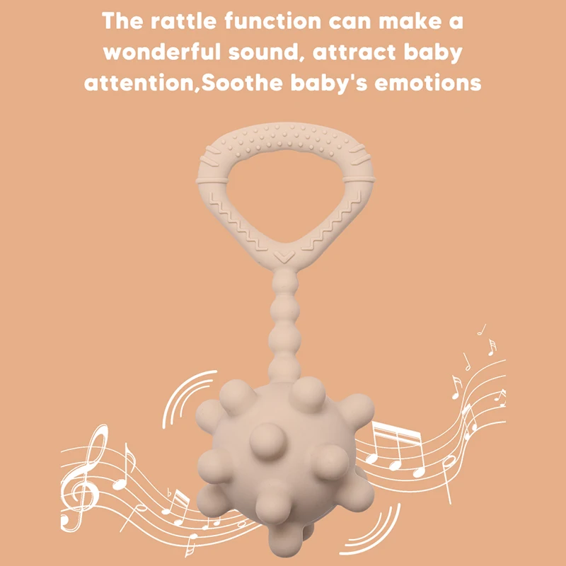 New Design Wholesale Silicone Baby Rattle Toys Baby Teething Toys Food Grade Safe Silicone Baby Teether Rattles