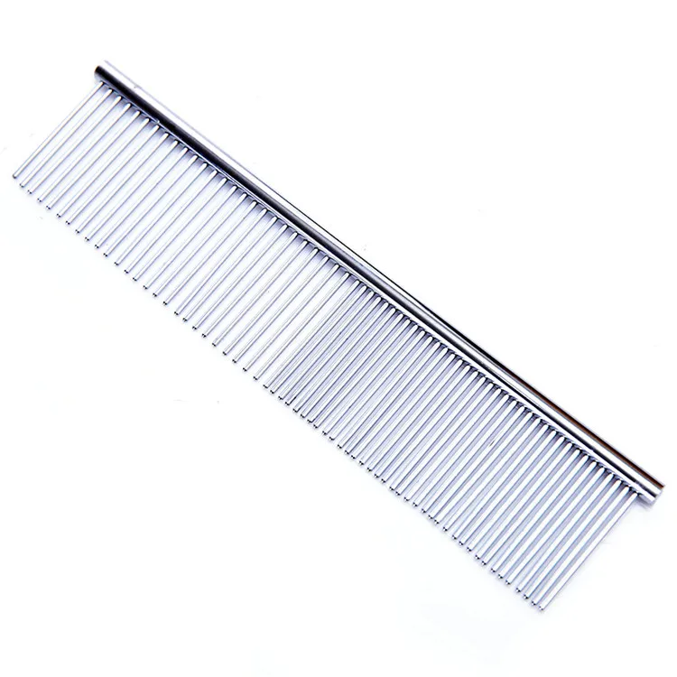 
Professional Grooming Tool Pet Comb with Rounded and Smooth Ends Stainless Steel Teeth 