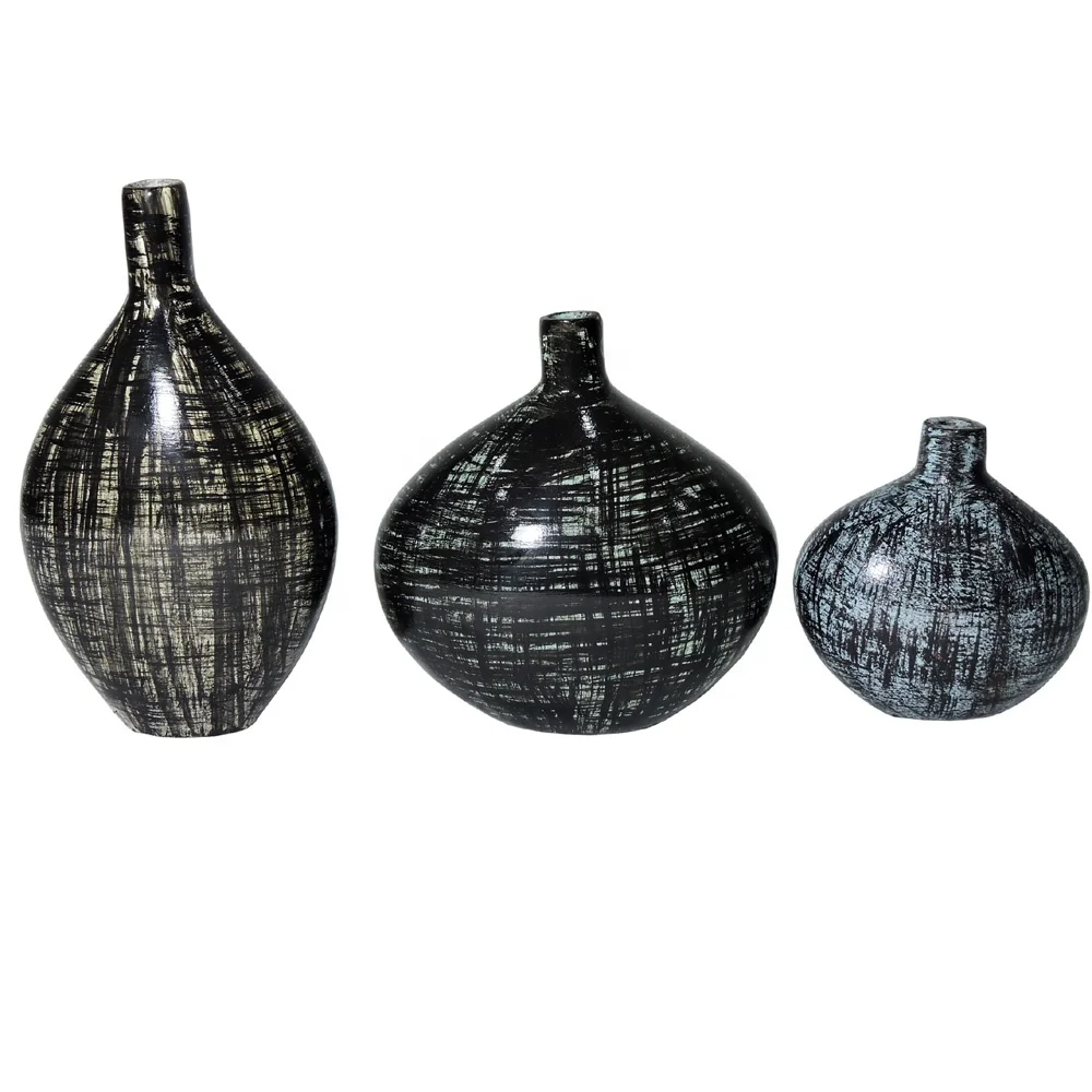 Набор металлических цветочных ваз из 2 предметов настольные цветочные вазы черного и медного цвета домашний декор