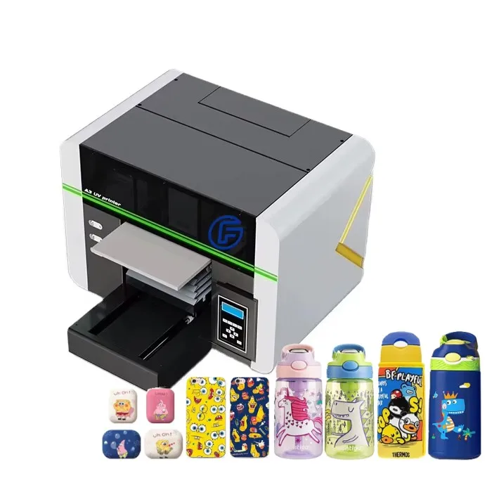 Single nozzle XP600 i3200HD uv flatbed printer Small flat metal iron sheet pvc plastic mobile phone case printing machine