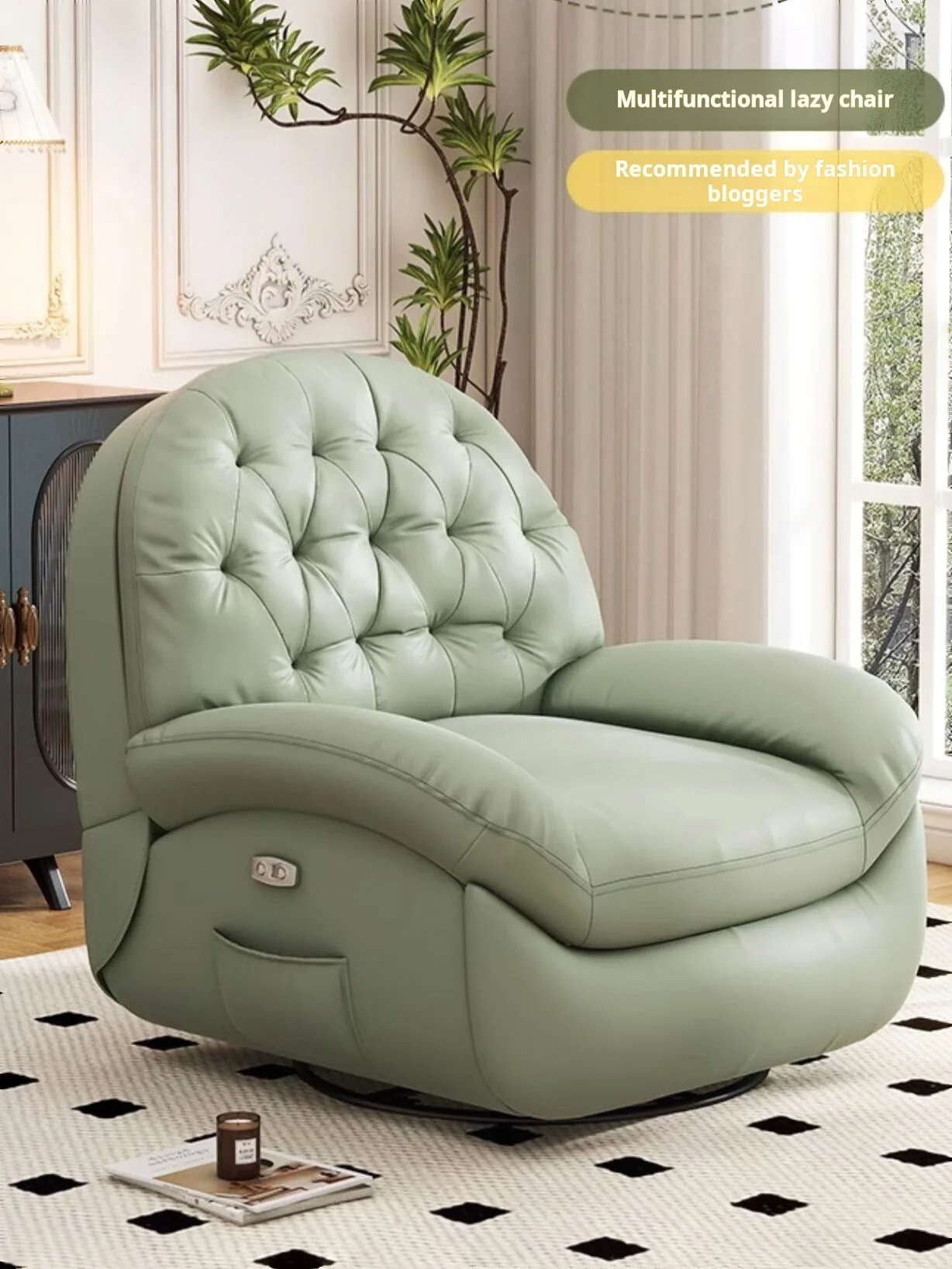 Electric adjustable angle sitting and reclining lazy sofa